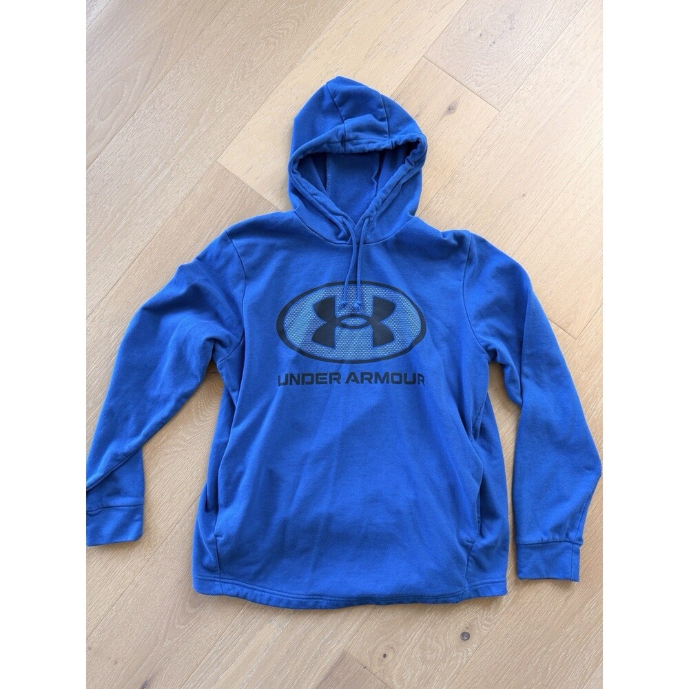 Under Armour Hooded Sweatshirt Blue With Black Logo Youth Size XL